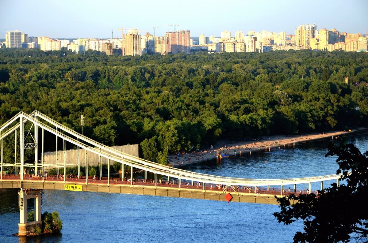 Dnieper river and bridge