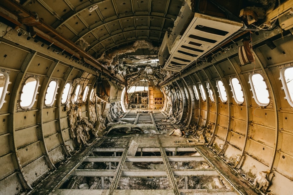 Interior of an old aircraft